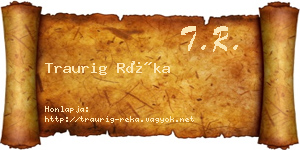Traurig Réka névjegykártya